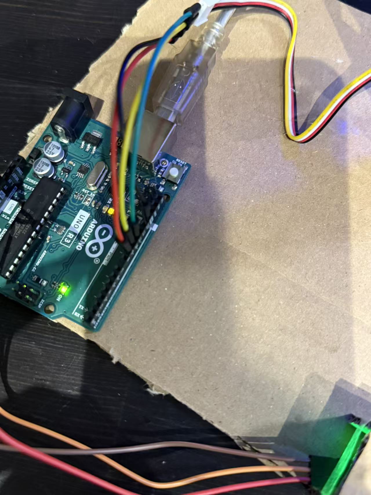 We connected the Arduino system and refined component placement to ensure clean wiring and stable functionality.